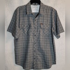 Orvis Men's Gray Plaid Button-Down Shirt Size L